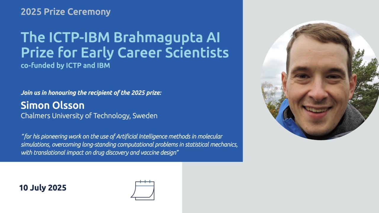 First winner of the ICTP-IBM Brahmagupta AI Prize for Early Career Scientists