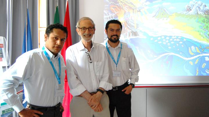 Andres Moreno (National University of Colombia), Julian Chela-Flores (ICTP), and Jorge Bueno (National University of Colombia)