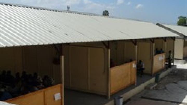A reconstructed classroom at the Universite d'Etat du Haiti