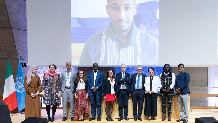 Group photo: all spekars who intervened at ICTP event on 10 April 2024