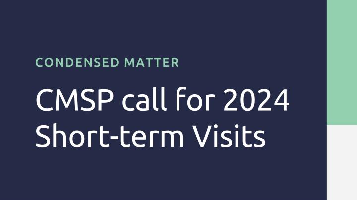 CMSP call sort-term visits for 2024