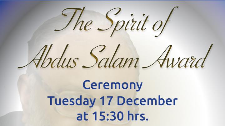The Spirit of Salam Award Ceremony Tuesday 17 December 15:30 hrs