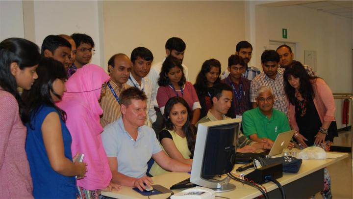 Prof. Shukla at an ICTP training event