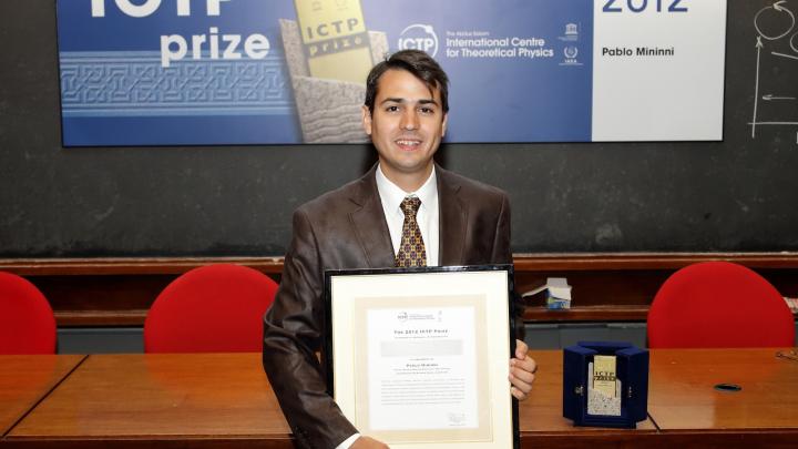 Pablo Mininni at the 2012 ICTP Prize ceremony