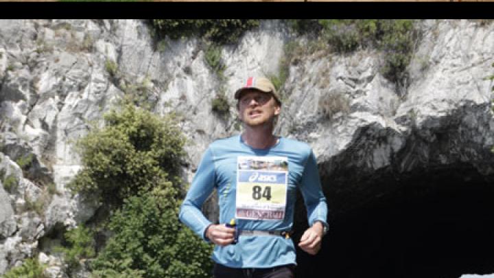 The Billy Riordan Memorial Clinic, Malawi (above) and Adrian Tomkins running the Trieste Marathon.